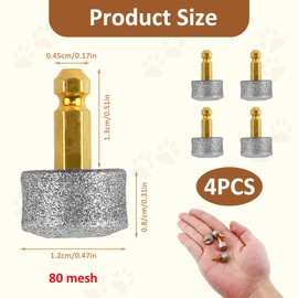 Pack of 4 Dog Nail Grinder with 80 Grit, Replacement Heads for Claw Grinder Compatible with Casfuy N10 N20 N30, Professional Claw Grinding Wheel Grinding for Small, Medium and Large Dogs