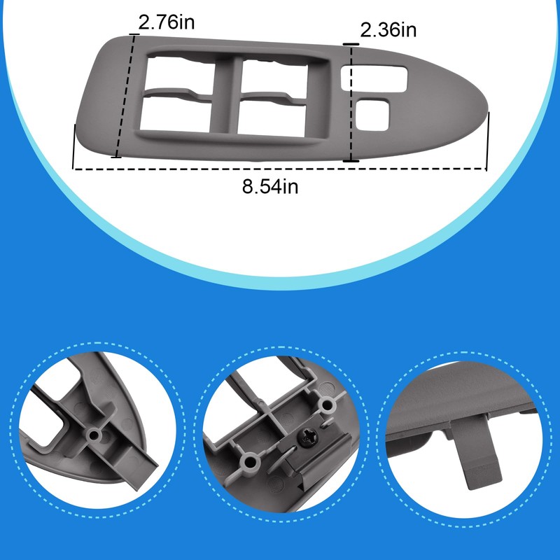 Master Power Window Switch Bezel Trim Fits for 1997-2001 Toyota