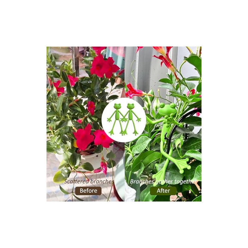 Cute Frog Plant Support Clips - 5Pcs Plant Stand Set
