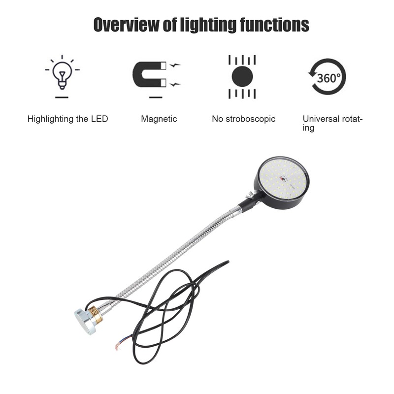 Magnetic Base Lamp High Brightness Alloy Steel Flexible Gooseneck Work