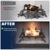 Pearwow 2 Pcs Ember Retainer for Fireplace Grates, Metal Fireplace