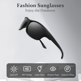 URAQT Sports Glasses, Polarised Sunglasses, Cycling Glasses for Men and Women, Super Light Unbreakable Sports Cycling Glasses with UV 400 Protection for Fishing, Biking, Running, Cycling, Golf