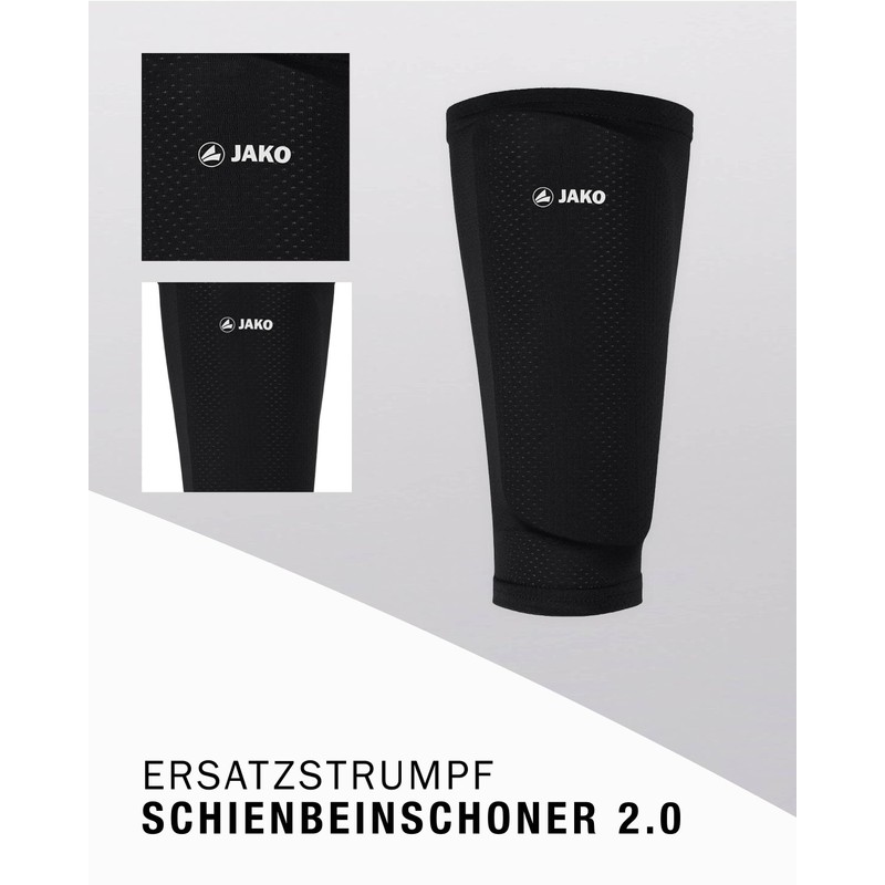 JAKO Unisex Replacement Stocking Shin Pads 2.0, Black, L