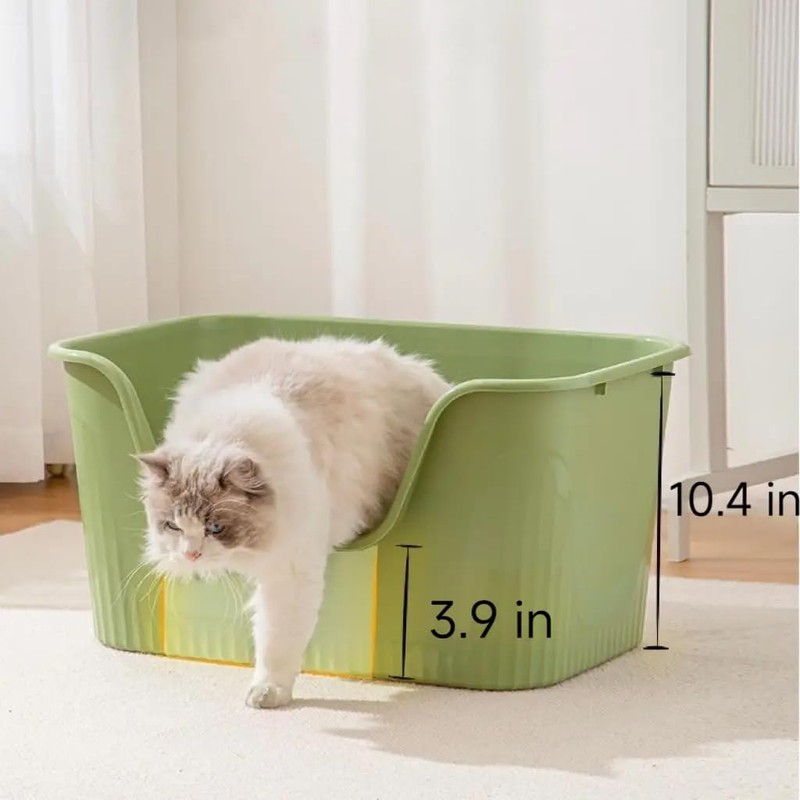 SpaceTime Large Cat Litter Box with High Sides,Cat Boxes for