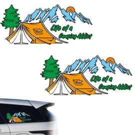 2 Pack Creative Off-Road RV Stickers – Outdoor Camping Adventure Decals for Car, Mountain Hiking Travel Decoration
