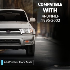 Floor Mats TPE Compatible with Toyota 4Runner 1996-2002 3PCS Cargo Liners All Weather Protection Accessories Gray