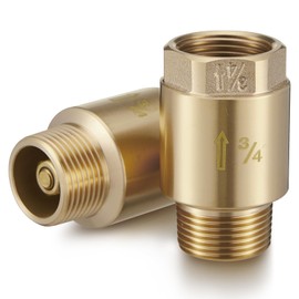 Zonon 2 Pcs 3/4 Inch Check Valve One Way Brass Non Return in Line Check Valve with Backflow Prevention NPT Male in FNPT out for Garden Hose Well Pumps Irrigation Systems Chemical Industry