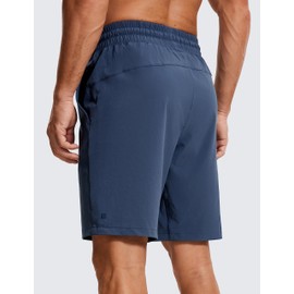CRZ YOGA Men's Sports Shorts, Quick-Drying Fitness Shorts, Running Shorts with Pockets, 18/23 cm, Electric Blue
