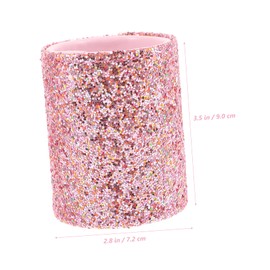 SAFIGLE Glitter Makeup Brush Storage Bucket Decorative Portable Organizer for Makeup Tools Small Durable Design for Dresser and Vanity Use