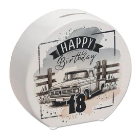 Happy Birthday 18 Car Money Box Rustic Design Perfect Background of Your Birthday Celebration in Vintage Style with Text Vehicle