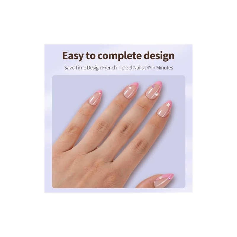 Misssix XBASICTIPS Uñas postizas francesas, 150 unidades, puntas de gel