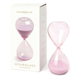 Designworks Ink Retro Glas-Timer 15 Minuten, Sanduhr aus Glas in der Farbe Lilac, Höhe: 16,5 cm
