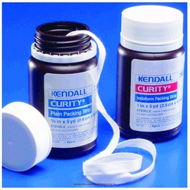 Covidien/Kendall CURITY Packing Strips-Size: 1/4 Inch x 5 Yards, Style: Plain - UOM = Pack of 3 Bottles