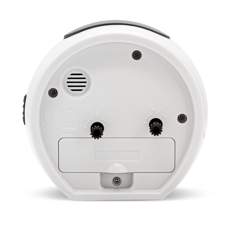 Acctim Grace Non-Ticking Sweep Analogue Bedroom Alarm Clock White