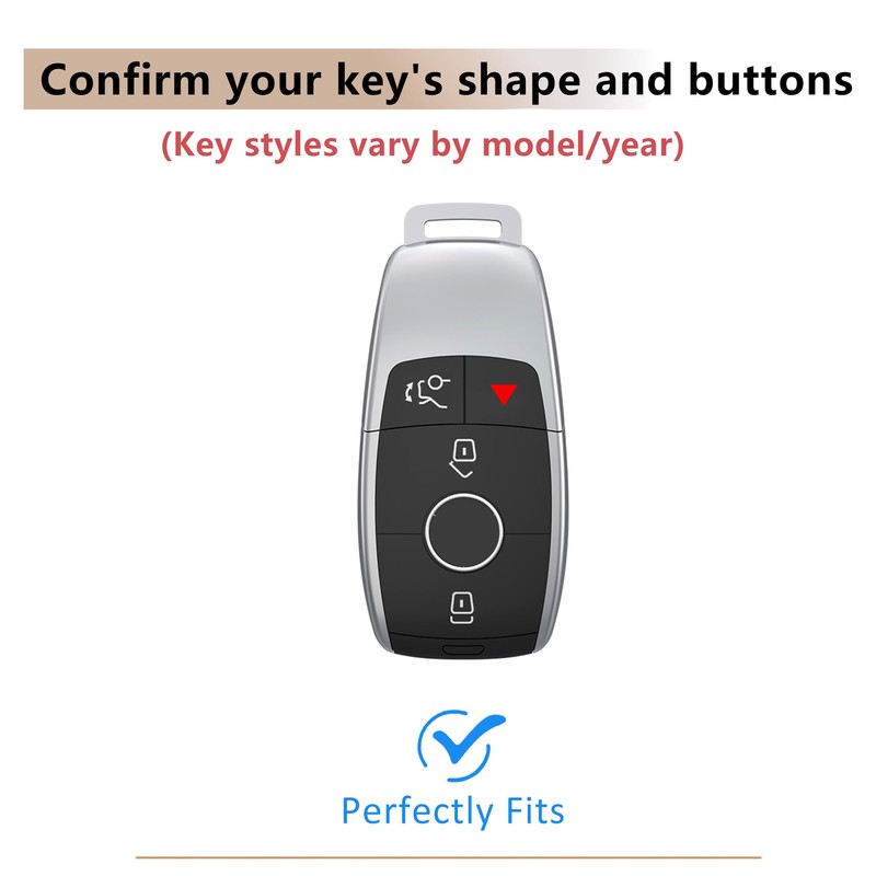 Riasot Leather Key Fob Cover Case Protector with Keychain Compatible