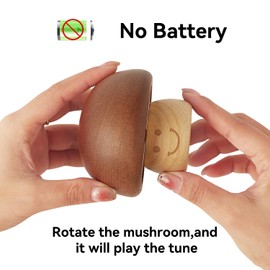 Wood Happy Birthday Wind up Music Box Mini Cute Mushroom Vintage Engraved Mechanism Musical Boxes Birthday Gift for Family Friend Lover Classmate Kids Children Mom Wife