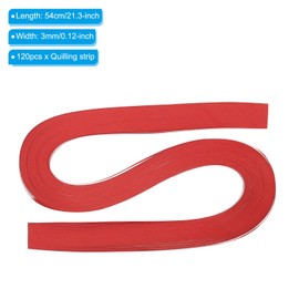 PATIKIL Pack of 120 Ruffle Stripes Paper 1/8 Inch (3 mm) 54 cm Origami Paper Quilling Strips for Arts DIY Crafts Christmas Red