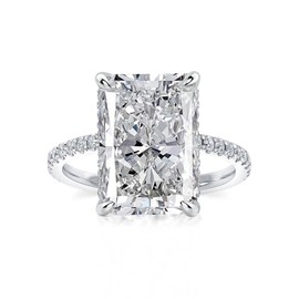 Effinny 3.5/7.0ct Radiant Cut Engagement Ring,Simulated Diamond White Sapphire Promise Ring for Women in 925 Sterling Silver, Sterling Silver, Cubic Zirconia