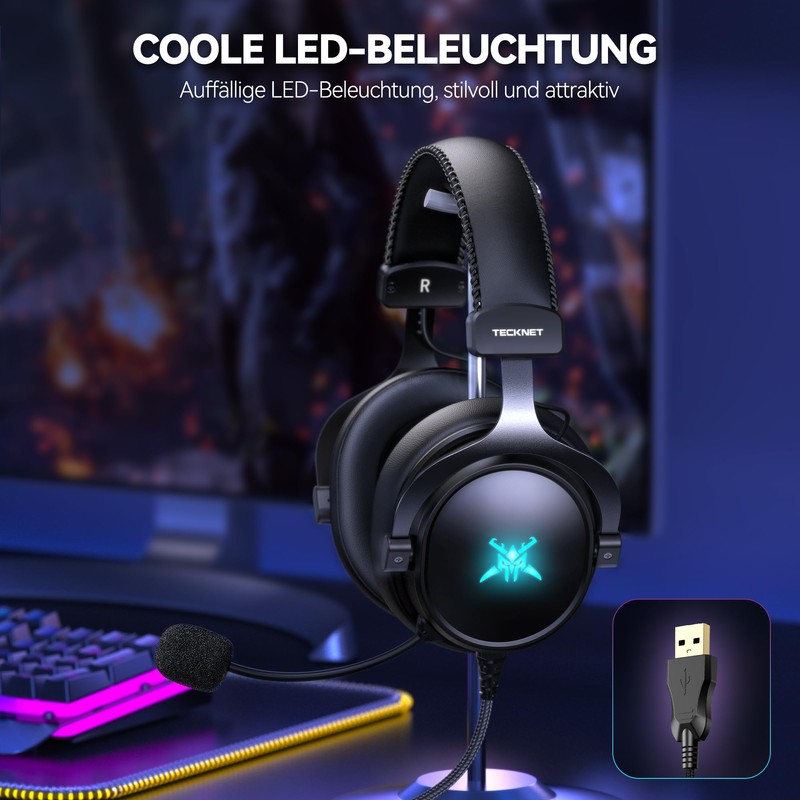 TECKNET On-Ear Gaming Headset - Wired 3.5 mm Socket -