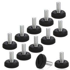 Pack of 12 Adjustable Furniture Feet, Height-Adjustable Feet, Table Leg Extension, Adjustable Feet, Black Levelling Feet for Furniture Feet, Chair, Table (M6 x 20 mm)