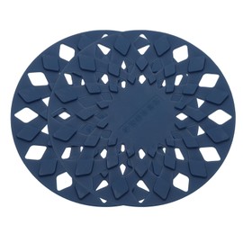 uxcell Set of 2 Silicone Trivet Mats, 6.7" Round Trivets for Hot Pots and Pans Multi-Purpose Heat Resistant Non-Slip Trivet Holders Pads for Kitchen Countertops Outdoor Table, Blue