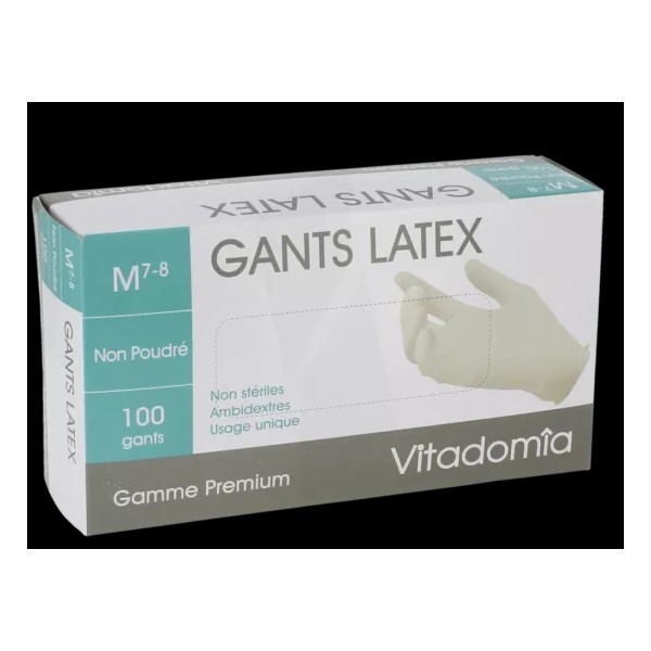 Marque Verte Powder-free latex examination glove, ambidextrous x100 Vitadomia, L