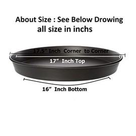 7" to 20" inch Base Commercial Heavy Duty Noon Stick Hard Coated Pizza Pan 1.5” Deep Taped (16" inch Base)