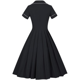 GownTown Women's 1950s Vintage Dresses Cap Sleeves Cocktail Stretchy Dresses with Pocket