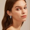 IUITY Hoop Earrings for Women, White Cubic Zircon Small Hoop