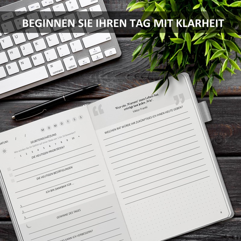 BIROYAL Self-Mastery Journal for Men, Grey Triangle