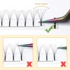 B&Qaugen Pre-made Eyelash Fans, 5D-D-0.10-12 Long Foot, Pre-made Fans, Eyelash