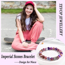 TEVOP Gifts for Niece, Imperial Stones Bracelet Niece Gifts for Teenage Girls Women, Special Niece Birthday Gifts Christmas Gifts Stocking Fillers for Girls