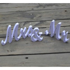 Mr & Mrs Wedding Sign Decorative Letters for Wedding Photo Props Party Banner Sweetheart Table Decoration Wedding Gift, White