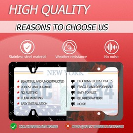 Ocean Waves License Plate Frame Funny Beach Sea Wave Stainless Steel License Plate Frames Auto Parts Decoration with Screws License Plate Holder for Men Women 12x6 Inch