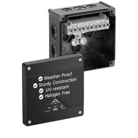 Spelsberg Abox 060 AB-6² - Professional IP66 Junction Box with Raised Screw Terminal Block - VDE Certified, External Fixing Points for Industrial & Outdoor Areas (Grey)