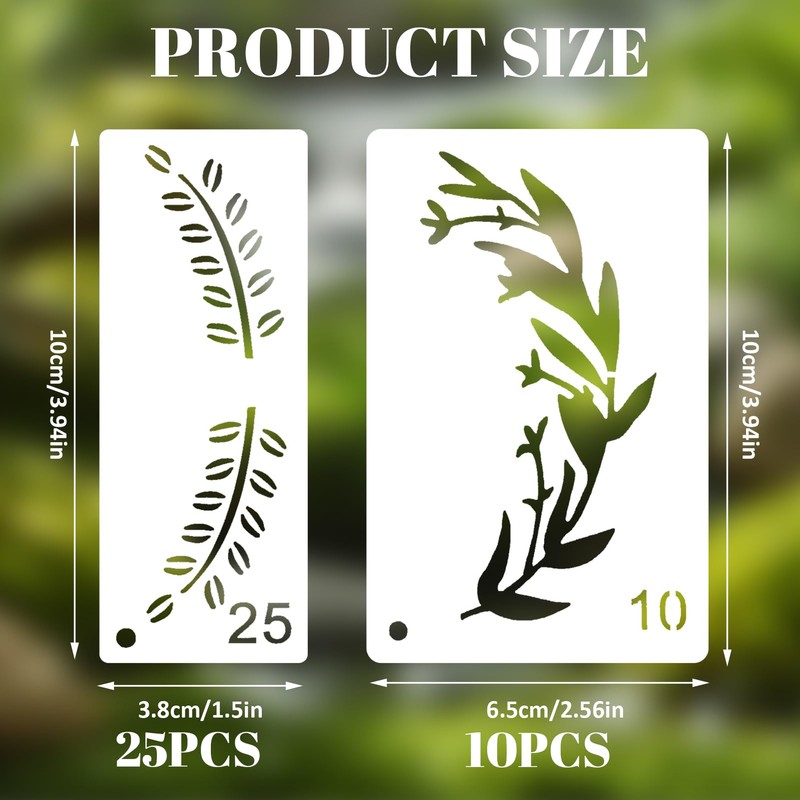 Leaf Stencils for Painting on Wood – 35PCS Reusable Vine