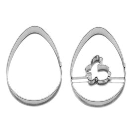 Neustanlo® Cookie Cutter, Linzer Egg, 2 Pieces, Approx. 5.5 cm, Stainless Steel
