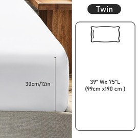 10 Pack Bedding Twin Fitted Sheets Bulk Fitted Bed Twin Size Sheet 39'' x 75'' Single Size Bottom Sheets up to 12 Inches, Ideal for School Dormitory Home Salons Hotels (White)