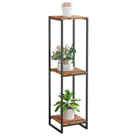 JEPRECO 46" Tall Plant Stand Indoor, 3-Tier Modern Plant Shelf, Corner Flower Pot Holder Organizer for Living Room Balcony Patio Garden (Rustic Brown)