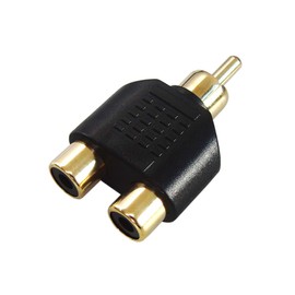 [F-FACTORY] RCA/Pin Terminal 2 Distribution Adapter, RCA (Male) to RCA x 2 (Female)