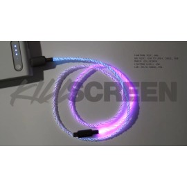 KILLSCREEN Long LED RGB USB-A to USB-C FAST Light Up Charging Cable Type C Cord Braided