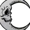 Luna Patch Grinning Skull Face Embroidered Moon Applique Iron On