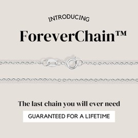 KISPER Sterling Silver Cable Link Chain Necklace –Thin, Dainty, Sterling Silver Plated Stainless Steel Jewelry for Women & Men with Spring Ring Clasp, 16"