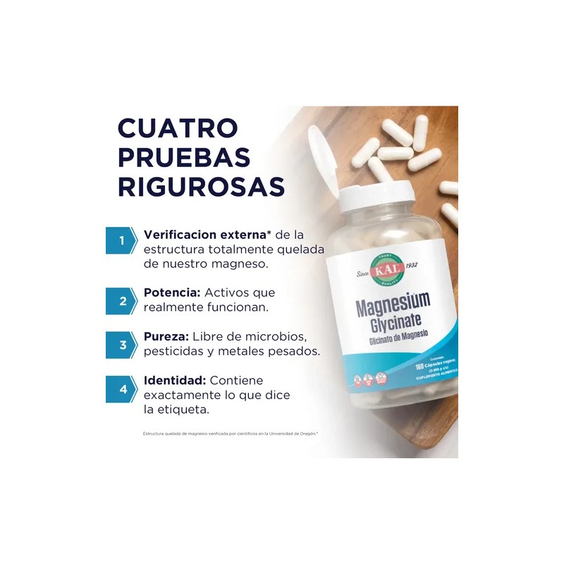 Kal Glicinato De Magnesio 350 Mg 160 Cápsulas Alta Absorcion