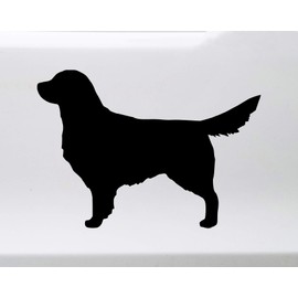 Minglewood Trading White - Golden Retriever Vinyl Decal - Dog Puppy Silhouette - Die Cut Sticker - 10w x 7h inches