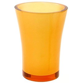 Gedy by Nameek's AU98-67 Gedy Flaca Aucuba Tumbler, 1" L x 3.41" W, Transparent, 3.41" x 3.41" x 4.68", Orange
