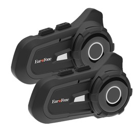 EuroFone S2 Motorcycle Bluetooth Headset 5.1-2 Pack Waterproof Helmet Headsets with Dual Mics for Rider Intercom | Sunscreen Dustproof BT Speakers for Motorcycle Accessories（2 PCS