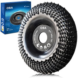 OBA Grinder Wheel Disc 4 Inch Wood Shaping Wheel, Wood Grinding Shaping Disk for Angle Grinders with 5/8” Arbor