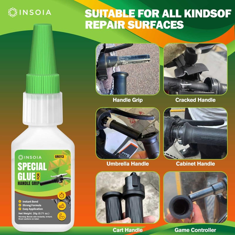Grip Glue, 20g Quick Dry Handlebar Grip Adhesive for Motorcycle,