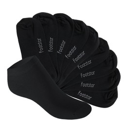 Footstar Sneak It! children's trainer socks (10 pairs), short socks for girls and boys - Black , size: 23-26